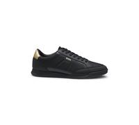 BOSS Sneakers aus verschiedenen Materialien mit Kontrast-Ferse - Style Nitan_Lowp_txthem, 50552879 Schwarz 40