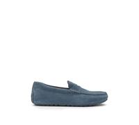 BOSS In Portugal gefertigte Mokassins aus Veloursleder mit Pennyloafer-Detail - Style Noel_Mocc_sdpeb, 50541750 Hellblau 41
