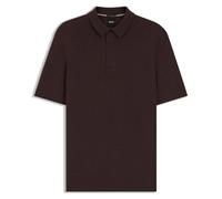 BOSS Kurzarm-Pullover aus Schurwolle mit Polokragen - Style H-Nolano, 50560485 Dunkelbraun XXL