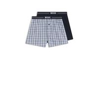 Webboxer BOSS "NOS Boxer EW 2P", Herren, Gr. M, blau (dunkelblau), Obermaterial: 100% Baumwolle, Unterhosen (67270868-M) dunkelblau