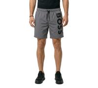 Badeshorts BOSS "Octopus", Herren, Gr. M, N-Gr, dunkelgrau 025, Web, Obermaterial: 100% Polyamid, Badehosen Badeshorts, Mit BOSS Logoschriftzug, elastischer Taillenbund mit Kordel (31738569-M) dunkelg