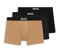BOSS Dreierpack eng anliegende Boxershorts aus Stretch-Baumwolle - Style BoxerBr3P BOSS ONE D, 50549856 Schwarz / Beige M