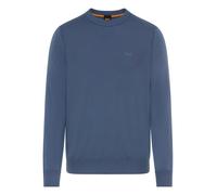 Strickpullover BOSS ORANGE "Avac", Herren, Gr. S, open blau495, Strick, Obermaterial: 60% Schurwolle, 40% Polyacryl, regular fit, Rundhals, Pullover, mit Schurwolle (37918139-S) open blau495