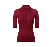 BOSS Orange Feinstrick-Poloshirt mit Schurwoll-Anteil Damen bordeaux, L