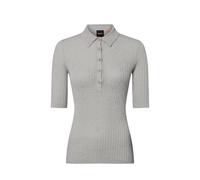 BOSS Orange Feinstrick-Poloshirt mit Schurwoll-Anteil Damen hellgrau, M