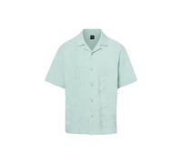 BOSS Orange Frottee-Kurzarmhemd Herren Comfort Fit Baumwolle blau, M