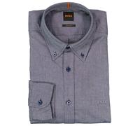 Businesshemd BOSS ORANGE "Rickert_M", Herren, Gr. XXXL, N-Gr, blau (navy418), Web, Obermaterial: 100% Baumwolle, unifarben, casual, regular fit, hoch geschlossener Ausschnitt, Langarm eingesetzt Mansc