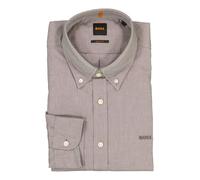 BOSS Orange Hemd Herren Regular Fit Langarm Baumwolle grau, XL