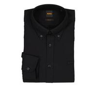 BOSS Orange Hemd Herren Regular Fit Langarm Baumwolle schwarz, XL