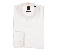Langarmhemd BOSS ORANGE "Relegant", Herren, Gr. L, N-Gr, weiß (weiß100), Web, Obermaterial: 100% Baumwolle, unifarben, casual, regular fit, hoch geschlossener Ausschnitt, Langarm eingesetzt 2-Knopf-Ma