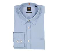 BOSS Orange Hemden Herren Regular Fit Langarm Baumwolle blau, L