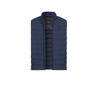 Steppweste BOSS ORANGE "Odeno", Herren, Gr. 52, blau (dunkelblau404), Web, Obermaterial: 100% Polyamid, unifarben, casual, slim fit kurz, hoch geschlossener Ausschnitt, Westen, Stehkragen, slim fit, k