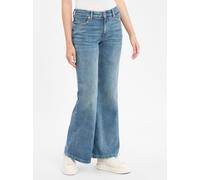 Bootcut-Jeans BOSS ORANGE "SOFT BOOTCUT LR Premium Damenmode", Damen, Gr. 27, N-Gr, blau (medium blau 422), Denim/Jeans, Obermaterial: 84% Baumwolle, 14% Hanf, 2% Elasthan, unifarben, casual, Jeans, L