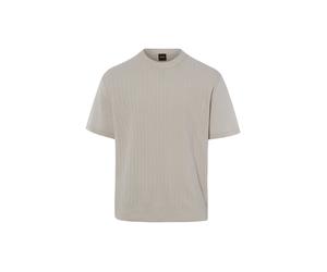 BOSS Orange Kurzarm-Pullover Herren Leinen grau, M