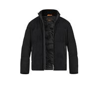 BOSS Orange Lederjacke Herren Stehkragen Veloursleder schwarz, 48 (S)