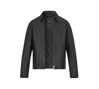 BOSS Orange Lederjacke Herren Umlegekragen Nappaleder schwarz, 48 (S)