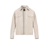 BOSS Orange Lederjacke Herren Umlegekragen Ziegenvelours grau, 52 (L)