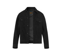 BOSS Orange Lederjacke Herren Umlegekragen Ziegenvelours schwarz, 48 (S)