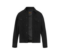 BOSS Orange Lederjacke Herren Umlegekragen Ziegenvelours schwarz, 52 (L)
