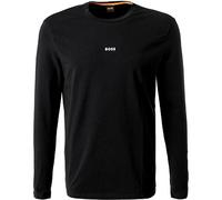 Langarmshirt BOSS ORANGE "TChark", Herren, Gr. 3XL, schwarz, Web, Obermaterial: 96% Baumwolle, 4% Elasthan, unifarben, regular fit normal, Rundhals, eingesetzt abgesteppte Kante, Shirts Langarmshirt,