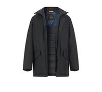 BOSS Orange Parka Herren Stehkragen Mikrofaser schwarz, 52 (L)