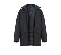 BOSS Orange Parka Herren Stehkragen Mikrofaser schwarz, 56 (XXL)