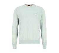 BOSS Orange Pullover Herren Regular Fit Rundhals grün, L