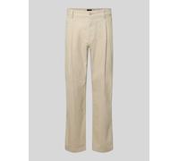 BOSS Orange Regular Fit Cordhose aus Baumwoll-Mix Modell 'Pleated 3' in Beige, Größe 30/32