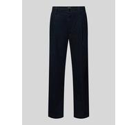 BOSS Orange Regular Fit Cordhose aus Baumwoll-Mix Modell 'Pleated 3' in Marine, Größe 33/30