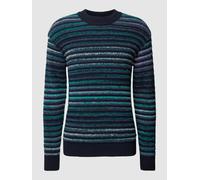 BOSS Orange Regular Fit Strickpullover aus Leinen-Mix in Blau, Größe XXL