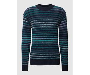 BOSS Orange Regular Fit Strickpullover aus Leinen-Mix in Blau, Größe XXL