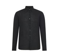 Leinenhemd BOSS ORANGE "Relegant 6 M", Herren, Gr. XXL, N-Gr, schwarz001, Web, Obermaterial: 100% Leinen, unifarben, regular fit normal, Rundhals, 2-Knopf-Manschette, Hemden, Kentkragen, reines Leinen