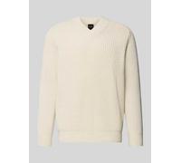 BOSS ORANGE Karinet Ribbed Wool Knitted V-Neck Light Beige Beige M