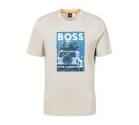 T-Shirt BOSS ORANGE "Shirt Te_mextour", Herren, Gr. XL, beige (light beige271), Jersey, Obermaterial: 100% Baumwolle, bedruckt, Basic, regular fit, Rundhals, Kurzarm, Shirts, mit Print (59721805-XL) l