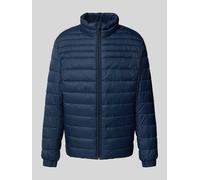 Steppjacke BOSS ORANGE "Oden", Herren, Gr. 56, blau (dunkelblau404), Web, Obermaterial: 100% Polyamid, unifarben, casual, slim fit normal, hoch geschlossener Ausschnitt, Langarm elastischer Bund mit G