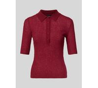 BOSS Orange Slim Fit Strick-Poloshirt aus Schurwoll-Mix Modell 'C_FUGANO' in Bordeaux, Größe XS