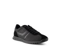 Sneaker BOSS ORANGE "Zayn_Lowp", Herren, Gr. 43, schwarz, Lederimitat, Textil, Velourslederimitat, Schuhe Sneaker, Freizeitschuh, Halbschuh, Schnürschuh mit Kontrastbesätzen (77816128-43) schwarz