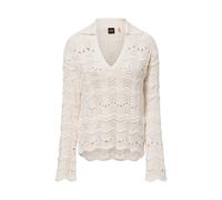 BOSS Orange Strickpullover mit geripptem V-Ausschnitt Modell 'Fyder' in Offwhite, Größe M