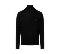 BOSS Herren Kanobix S Pullover aus Baumwolle und Kaschmir mit Troyerkragen Schwarz001 M