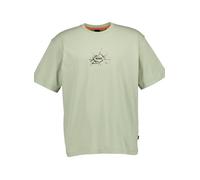 T-Shirt BOSS ORANGE "Te_voyage", Herren, Gr. L, open grün370, Single Jersey, Obermaterial: 100% Baumwolle, unifarben, casual, regular fit hüftlang, Rundhals, Kurzarm, Shirts, mit coolem Logo-Druck (54