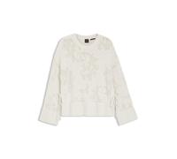 BOSS Oversized-Fit Pullover aus Baumwoll-Mix mit Strickmuster - Style C_Foira, 50559816 Natur XS