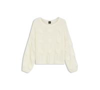 BOSS Oversized-Fit Pullover mit Zopfmuster-Struktur - Style C_Famae, 50569870 Natur L
