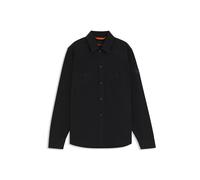 BOSS Oversized Overshirt aus Baumwoll-Piqué - Style Locky_2_M, 50548984 Schwarz S