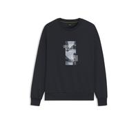 BOSS Oversized Sweatshirt aus Baumwoll-Mix mit Foto-Print - Style Stenson Zone, 50548324 Dunkelblau L