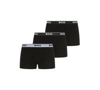 BOSS Herren Boxershorts, 3er Pack - Trunk 3P Power, Cotton Stretch, Logo, uni M Schwarz