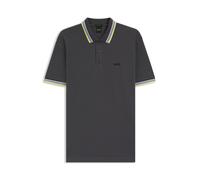 Poloshirt BOSS GREEN "Paddy", Herren, Gr. 3XL, grau (dunkelgrau029), Jersey, Obermaterial: 100% Baumwolle, regular fit, hoch geschlossener Ausschnitt, eng Bündchen, Shirts, mit kontrastfarbenen Streif