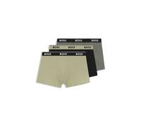 Trunk BOSS, Herren, Gr. XXL, 3 Stk., beige (open grün 355), Jersey, Obermaterial: 95% Baumwolle, 5% Elasthan, körpernah, Unterhosen, aus Stretch-Baumwolle, elastischer Bund, mittlere Bundhöhe (9006716