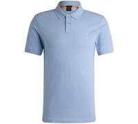 Poloshirt BOSS ORANGE "Passenger", Herren, Gr. XL, blau (open blau470), Jersey, Obermaterial: 95% Baumwolle, 5% Elasthan, casual, Basic hüftbedeckend, hoch geschlossener Ausschnitt, Kurzarm eng Bündch