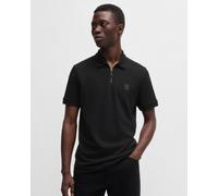 BOSS Passer Zip Polohemd, Schwarz M