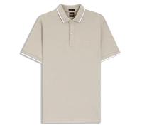 Poloshirt BOSS ORANGE "Passertip", Herren, Gr. S, open grau070, Piqué, Obermaterial: 95% Baumwolle, 5% Elasthan, slim fit hüftbedeckend, V-Ausschnitt, eingesetzt Bündchen, Shirts, mit BOSS Logo-Badge 
